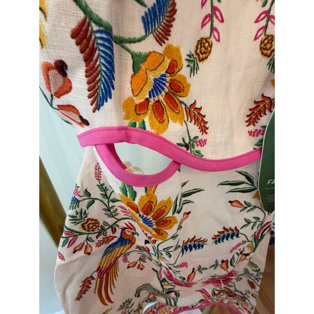 Farm Rio NEW Delicate Forest Pink Linen Mini Dress, Med - Picture 7 of 15